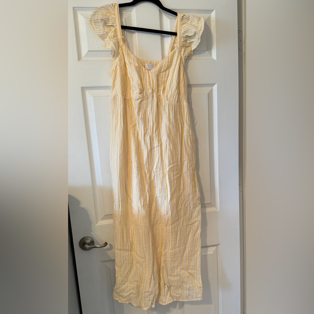 Yellow and White Striped Sundress NWT